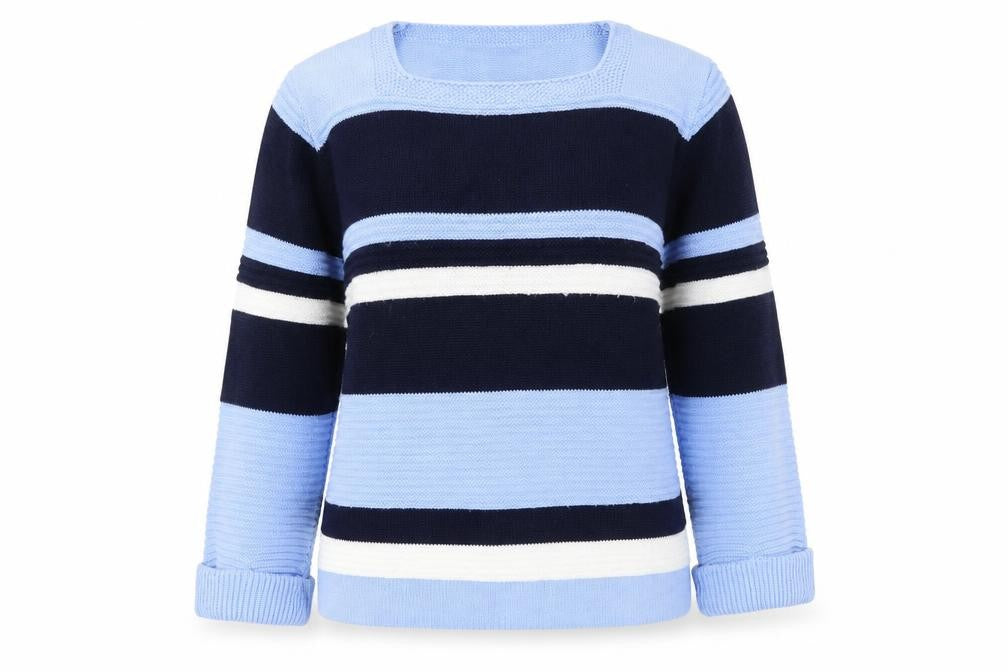Ivy Womens Ivory Striped  Pullover Jumper Size M