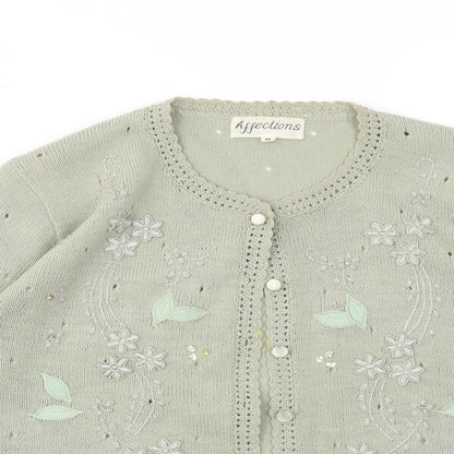 Preloved EFFECTIONS Womens Green   Cardigan Jumper Size M - Detail