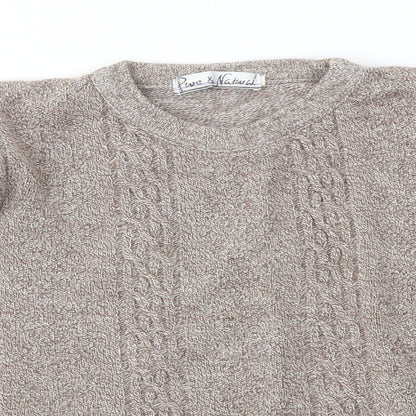 PURE &NATURAL Womens Brown   Pullover Jumper Size M