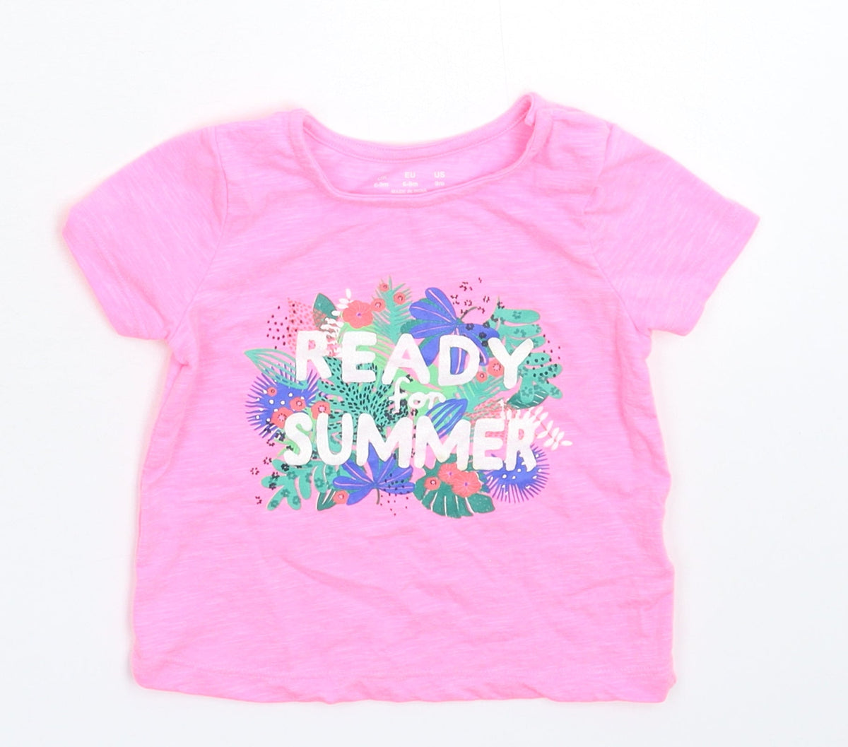 F&F Girls Pink   Basic T-Shirt Size 6-9 Months