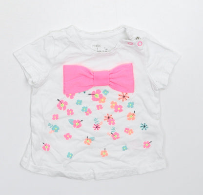 Preloved Pep&Co Girls White   Basic T-Shirt Size 6-9 Months - Front
