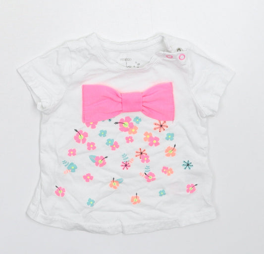 Pep&Co Girls White   Basic T-Shirt Size 6-9 Months