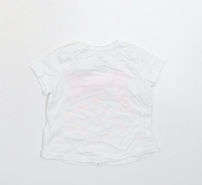 Preloved Pep&Co Girls White   Basic T-Shirt Size 6-9 Months - Back