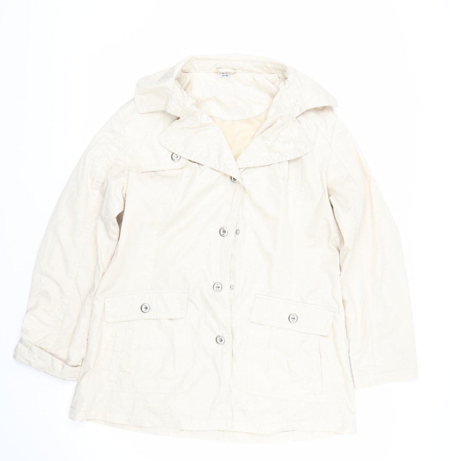 Betty Kay Womens Beige Polka Dot  Rain Coat Coat Size 14