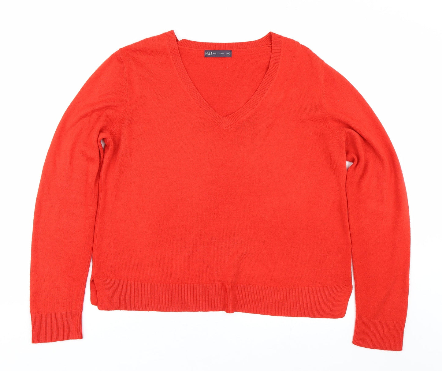 M&S Womens Red   Pullover Jumper Size 16