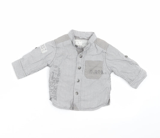 NEXT Baby Grey Striped  Basic Button-Up Size 3-6 Months
