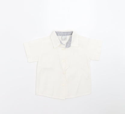 baby rose Baby White   Basic Button-Up Size 9-12 Months