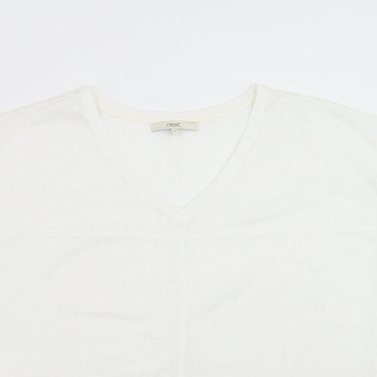Next Womens White  Knit Pullover Jumper Size 12  - beaded