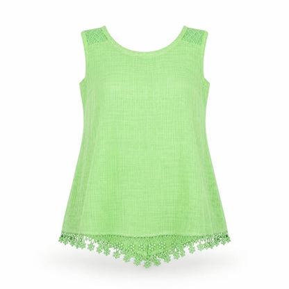ATB-D Collection Womens Green   Basic Blouse Size XL  - Floral Hem