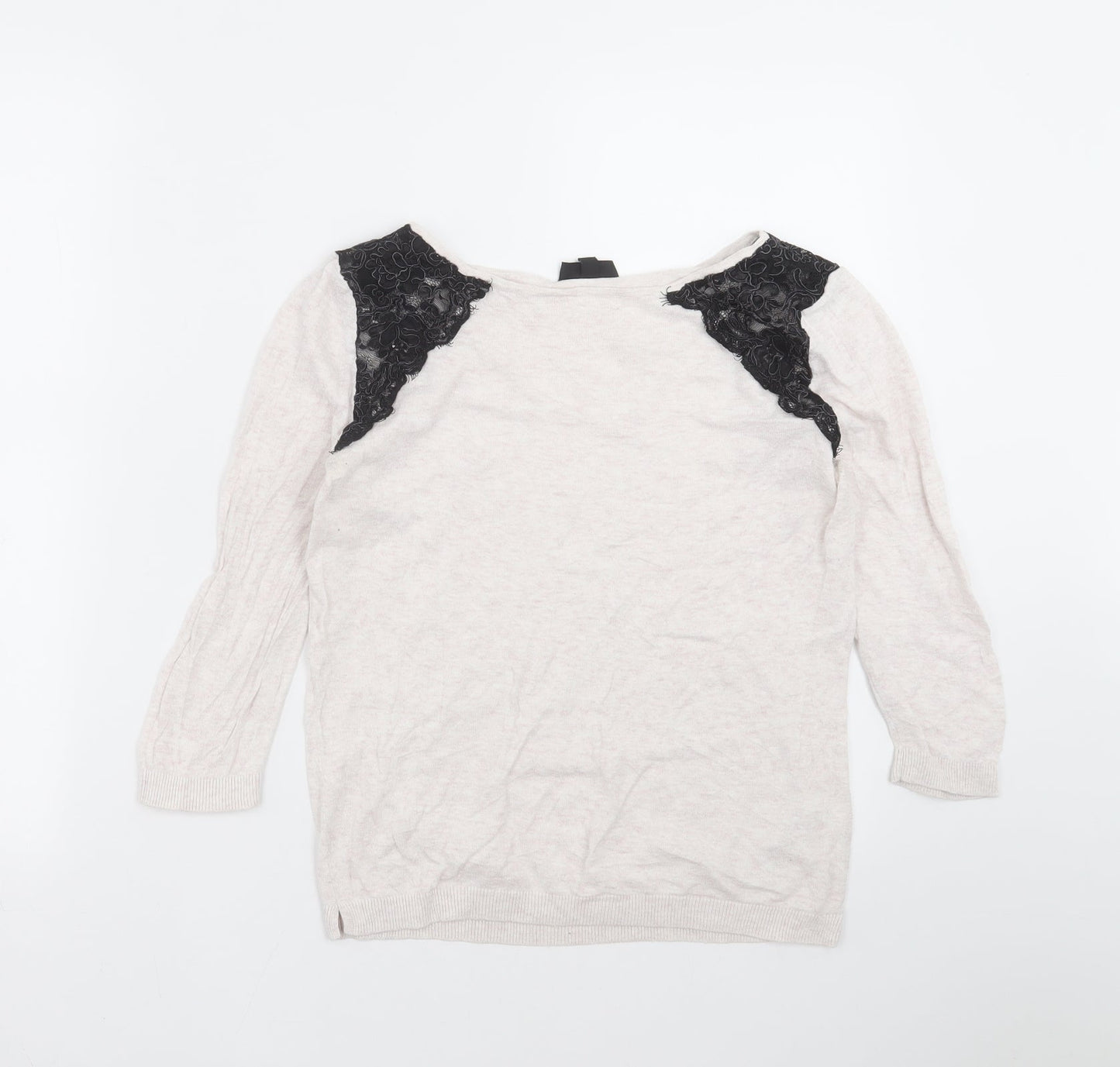 Topshop Womens Beige   Pullover Jumper Size 10  - lace detail