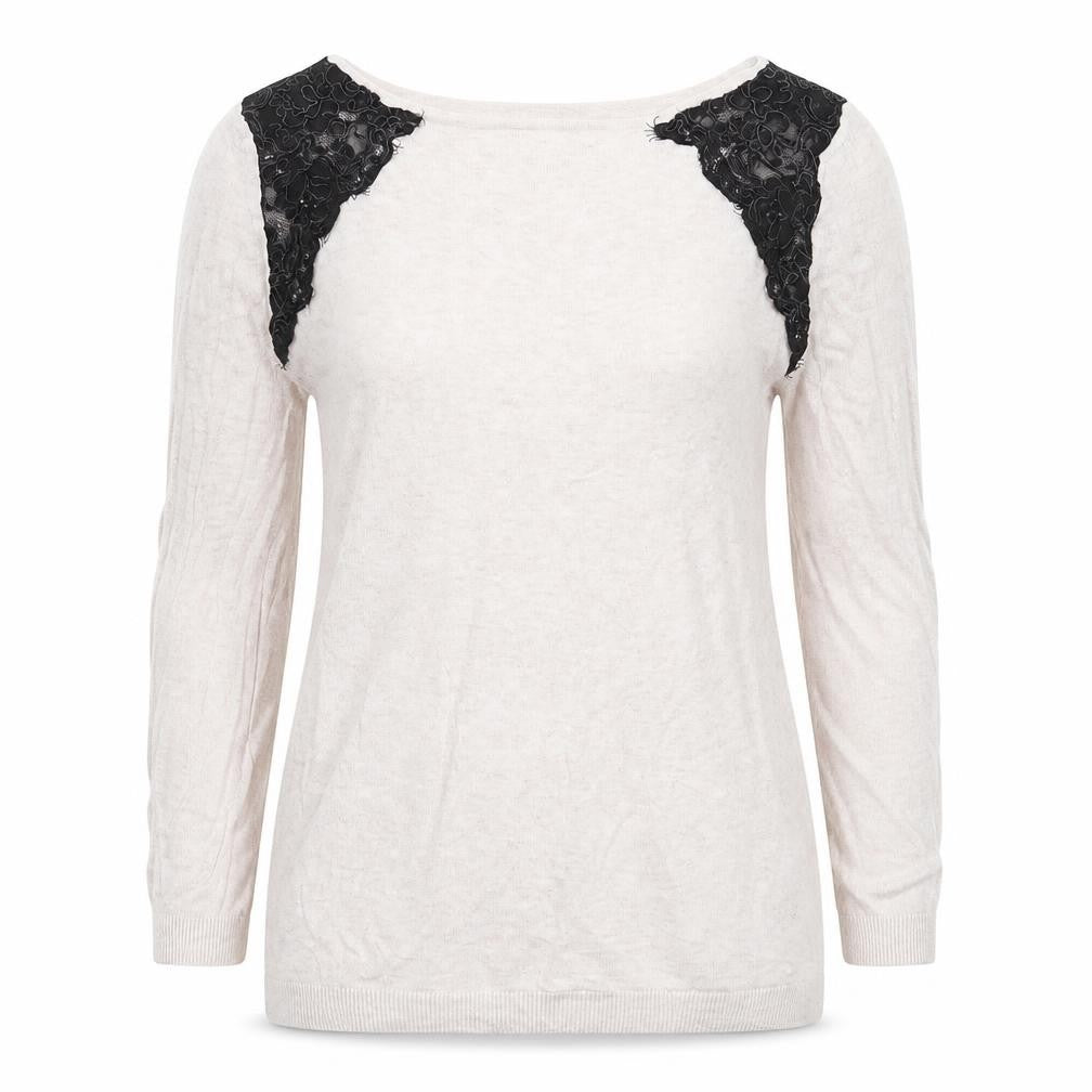 Topshop Womens Beige   Pullover Jumper Size 10  - lace detail