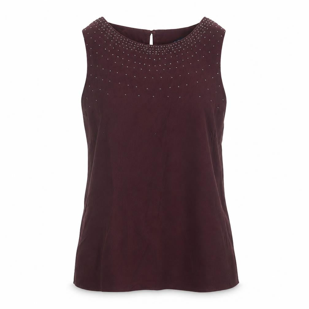 Crew Clothing Womens Purple   Basic Blouse Size 8  - beaded