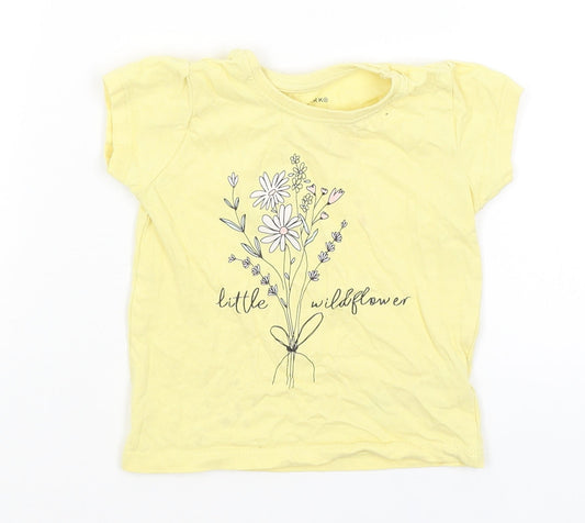Primark Baby Yellow   Basic T-Shirt Size 12-18 Months  - Little Wildflower