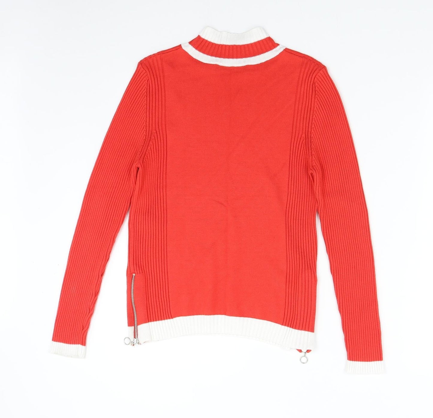 M&S Womens Red  Knit Pullover Jumper Size 12