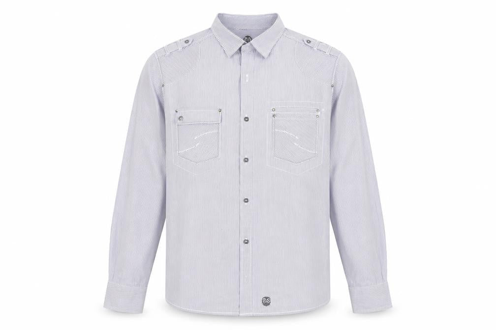 NEXT Mens Blue Striped   Button-Up Size L