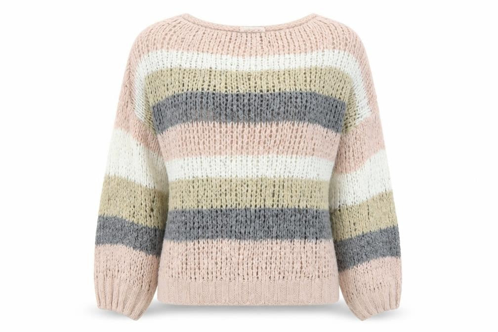 Topshop Womens Multicoloured Striped Knit Pullover Jumper Size S