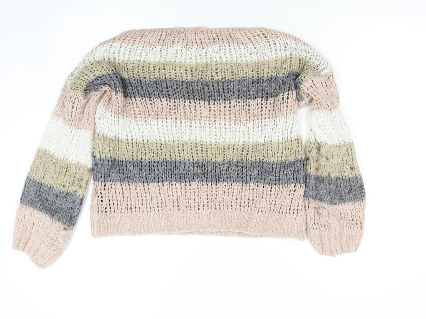 Topshop Womens Multicoloured Striped Knit Pullover Jumper Size S