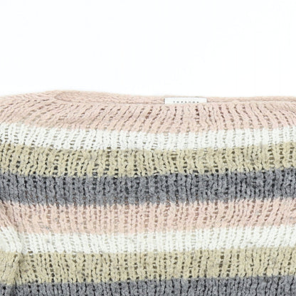 Topshop Womens Multicoloured Striped Knit Pullover Jumper Size S