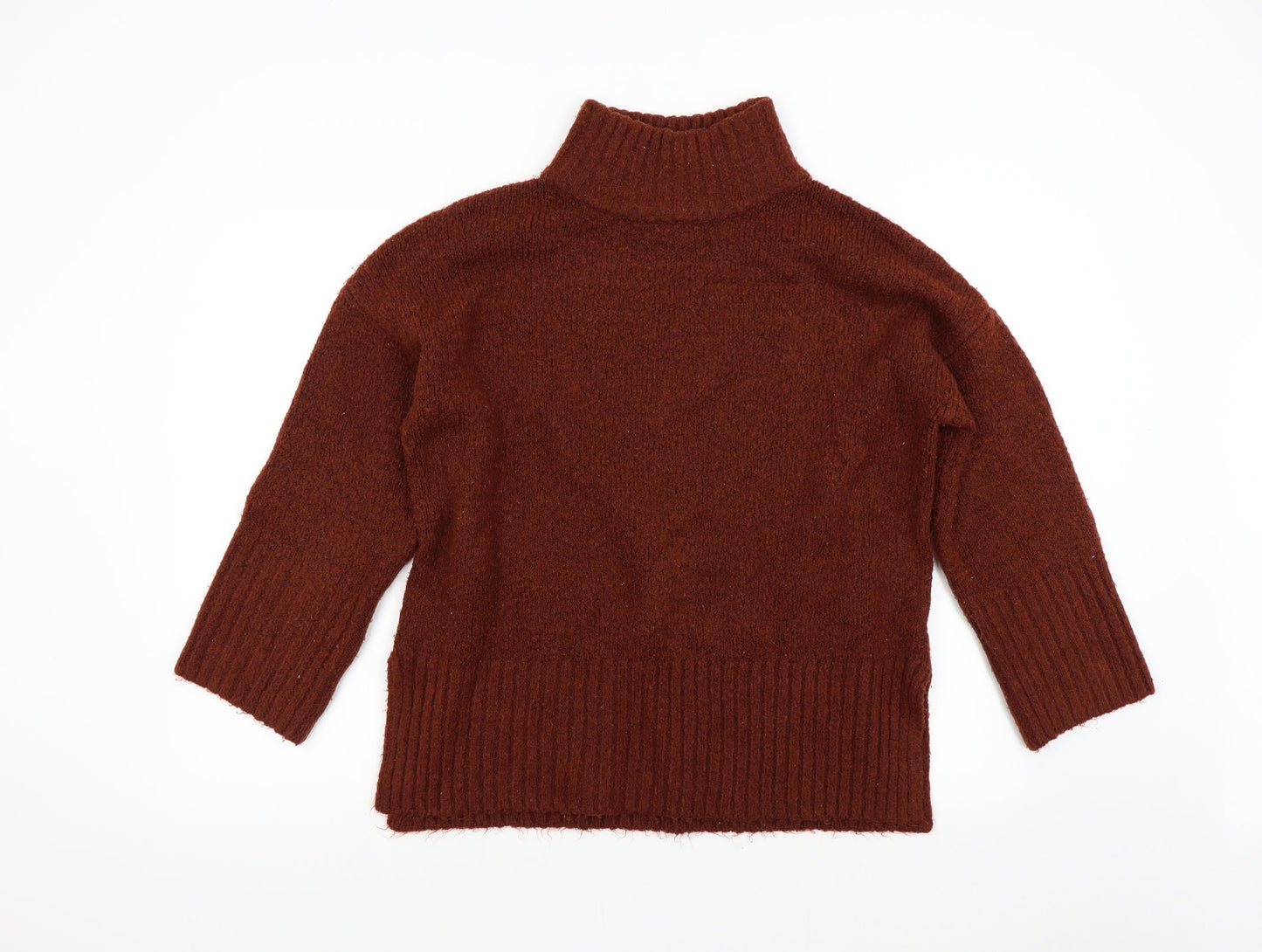 Topshop Womens Orange  Knit Pullover Jumper Size M