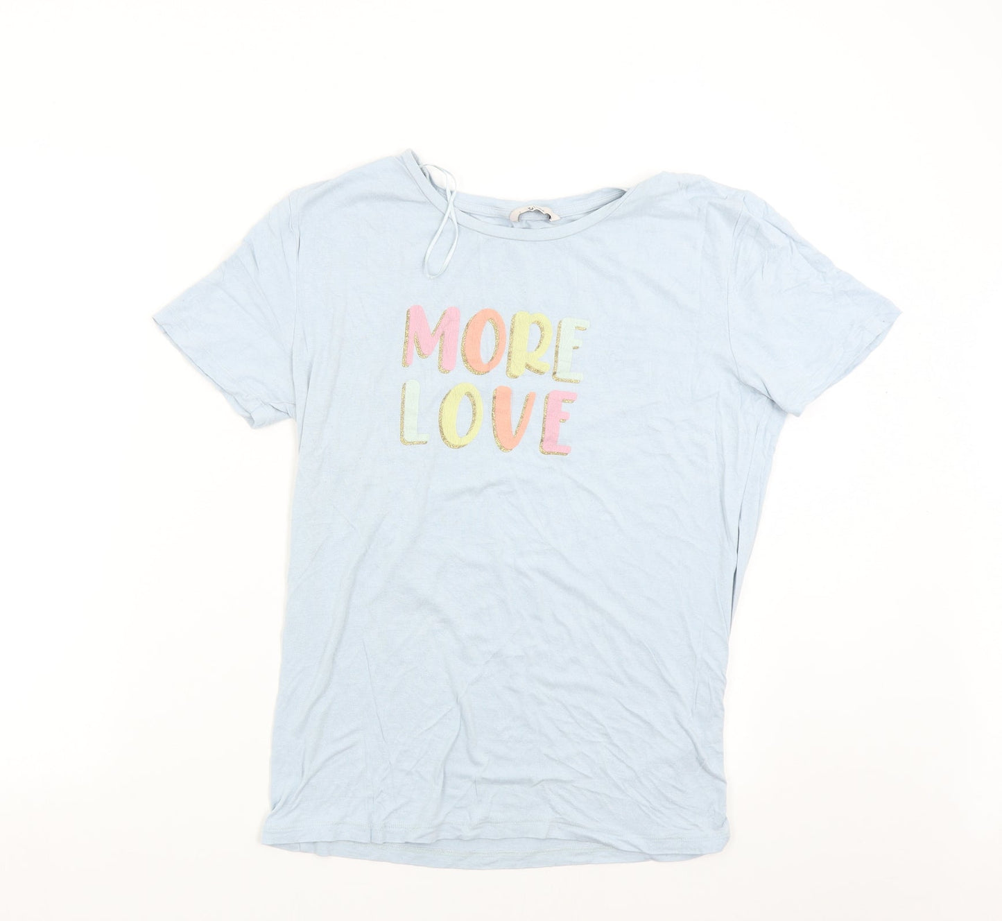 TU Womens Blue   Basic T-Shirt Size 10  - More Love