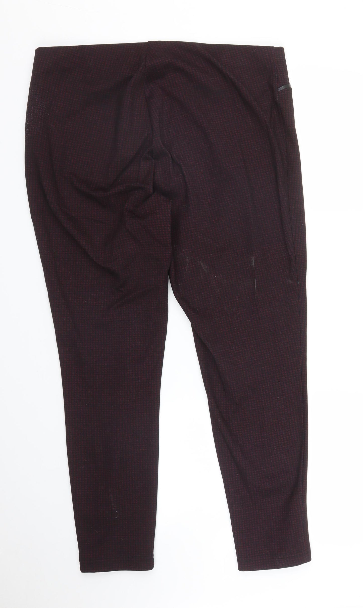 Debenhams Womens Purple Houndstooth  Pedal Pusher Trousers Size 16 L27 in