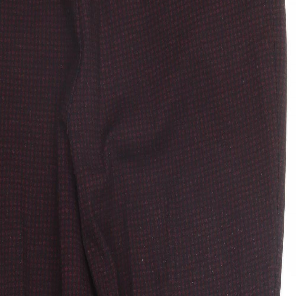 Debenhams Womens Purple Houndstooth  Pedal Pusher Trousers Size 16 L27 in