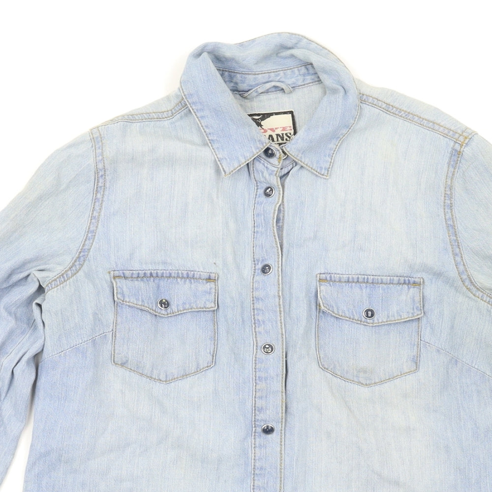 YES YES Womens Blue   Basic Button-Up Size 10
