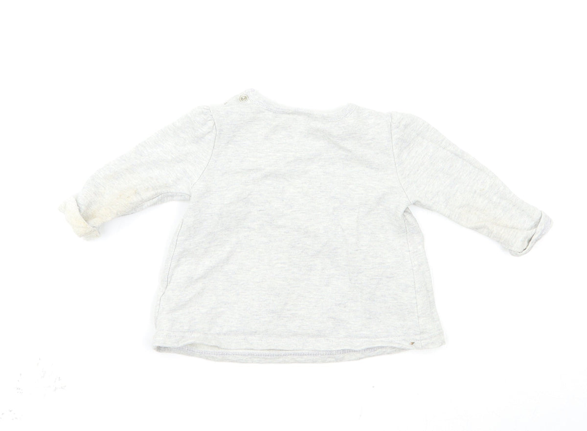 F&F Girls Grey   Pullover Jumper Size 3-6 Months