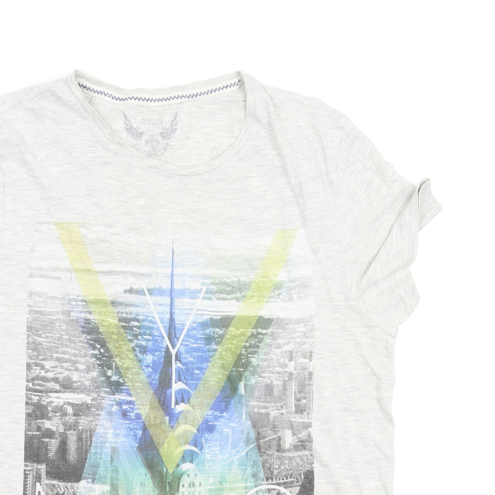 Burton Mens Grey    T-Shirt Size M