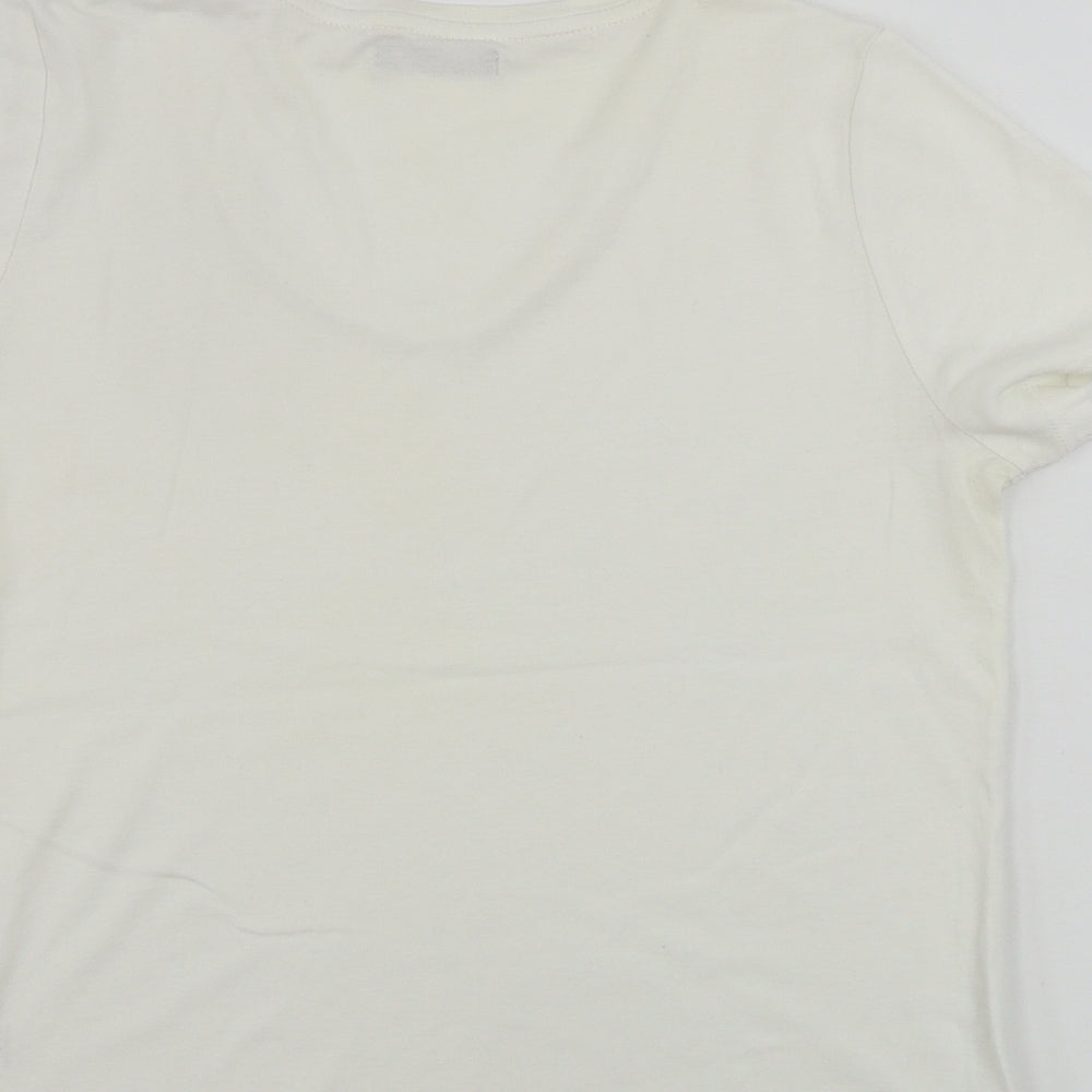 bm collection       Womens White   Basic T-Shirt Size S
