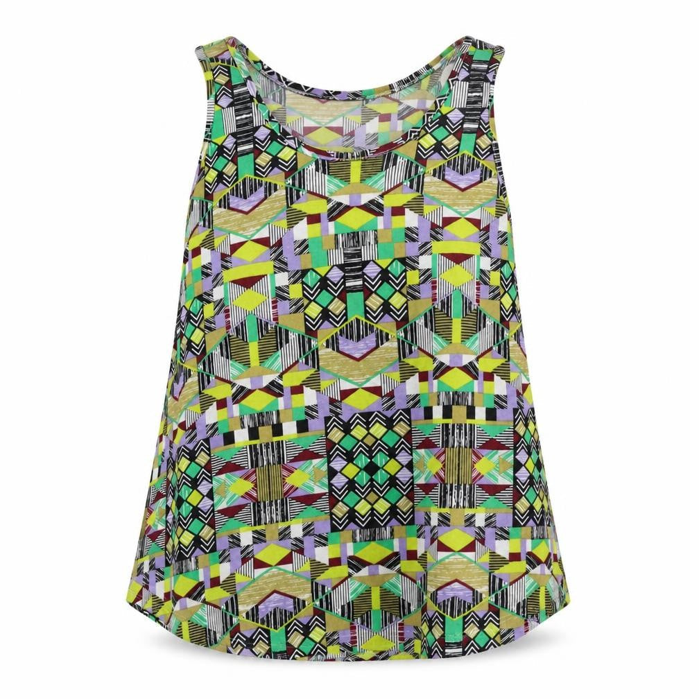 Atmosphere  Womens Green Geometric  Basic Tank Size 12