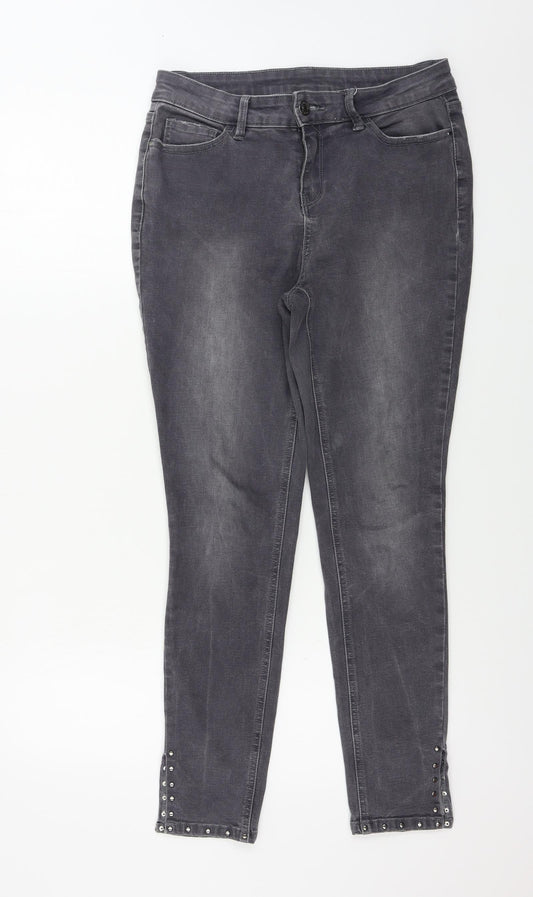 Preworn  Womens Grey   Skinny Jeans Size 28 in L25 in