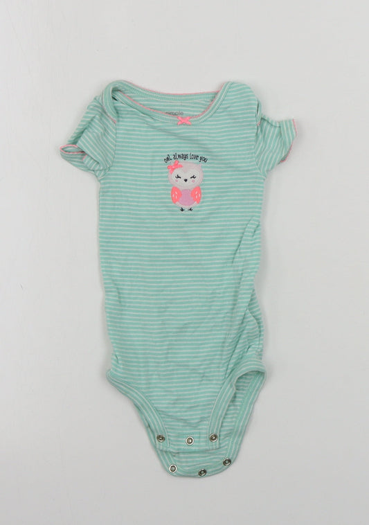 simple joys  Girls Blue Striped  Babygrow One-Piece Size 12 Months