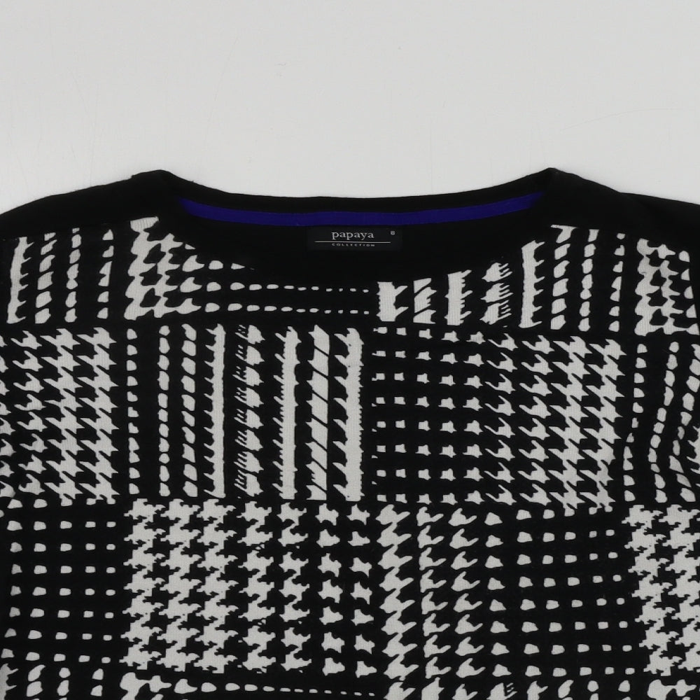 Matalan  Womens Black Geometric  Pullover Jumper Size 8
