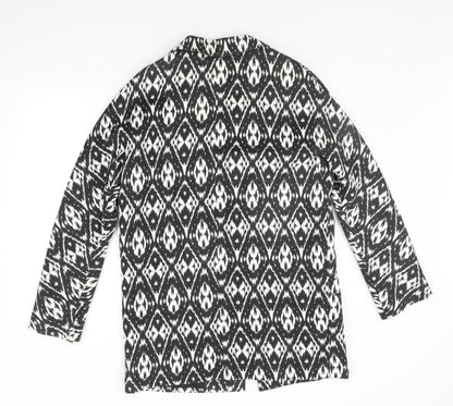Papaya Womens Black Geometric  Jacket Suit Jacket Size 12