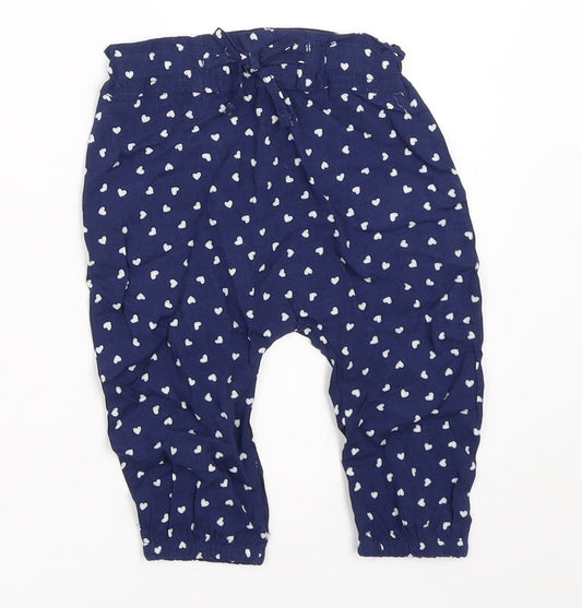 Pep&Co Girls Blue   Capri Trousers Size 6-9 Months