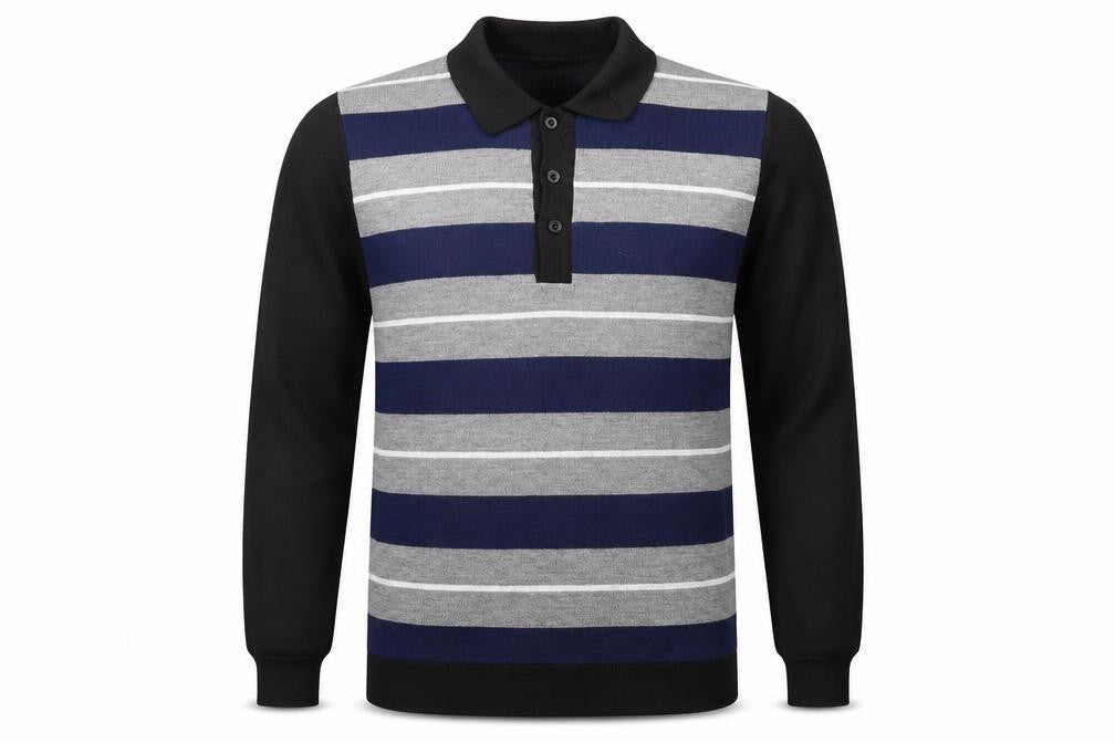J.J.Willis Mens Blue Striped  Pullover Jumper Size M