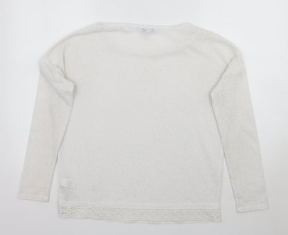 Next Womens White   Pullover Jumper Size 8