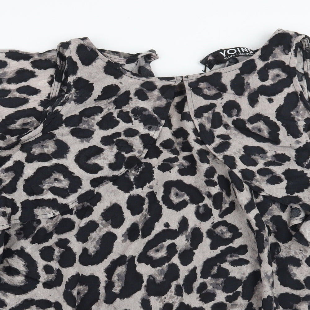 Yoins Womens  Animal Print  Basic Blouse Size XL