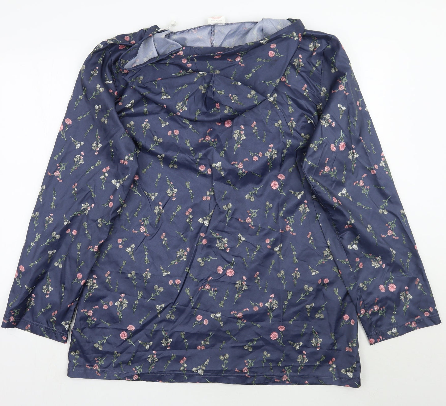 Anne De Lancay Womens Blue Floral  Jacket Coat Size M