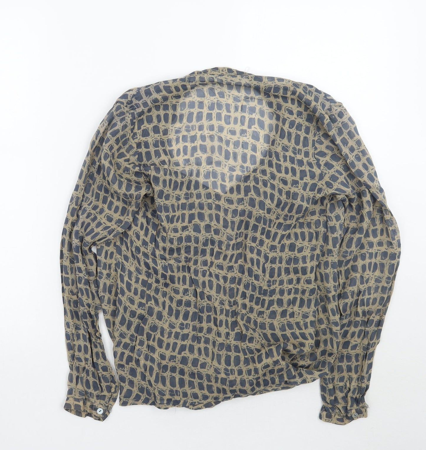 Adini Womens Brown Geometric  Basic Blouse Size XS