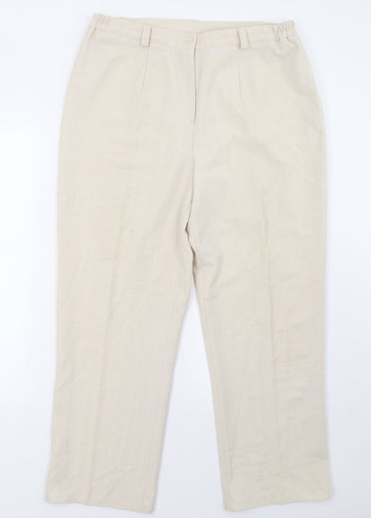 Preworn Womens Beige   Trousers  Size 14 L32 in