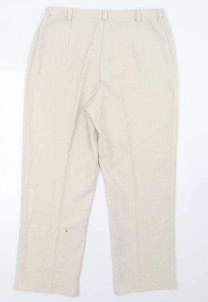 Preworn Womens Beige   Trousers  Size 14 L32 in