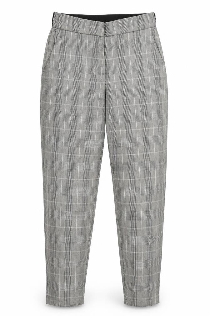 Only Womens Black Check  Trousers  Size 8 L28 in