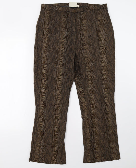 KappAhl Womens Brown Polka Dot  Trousers  Size 14 L30 in