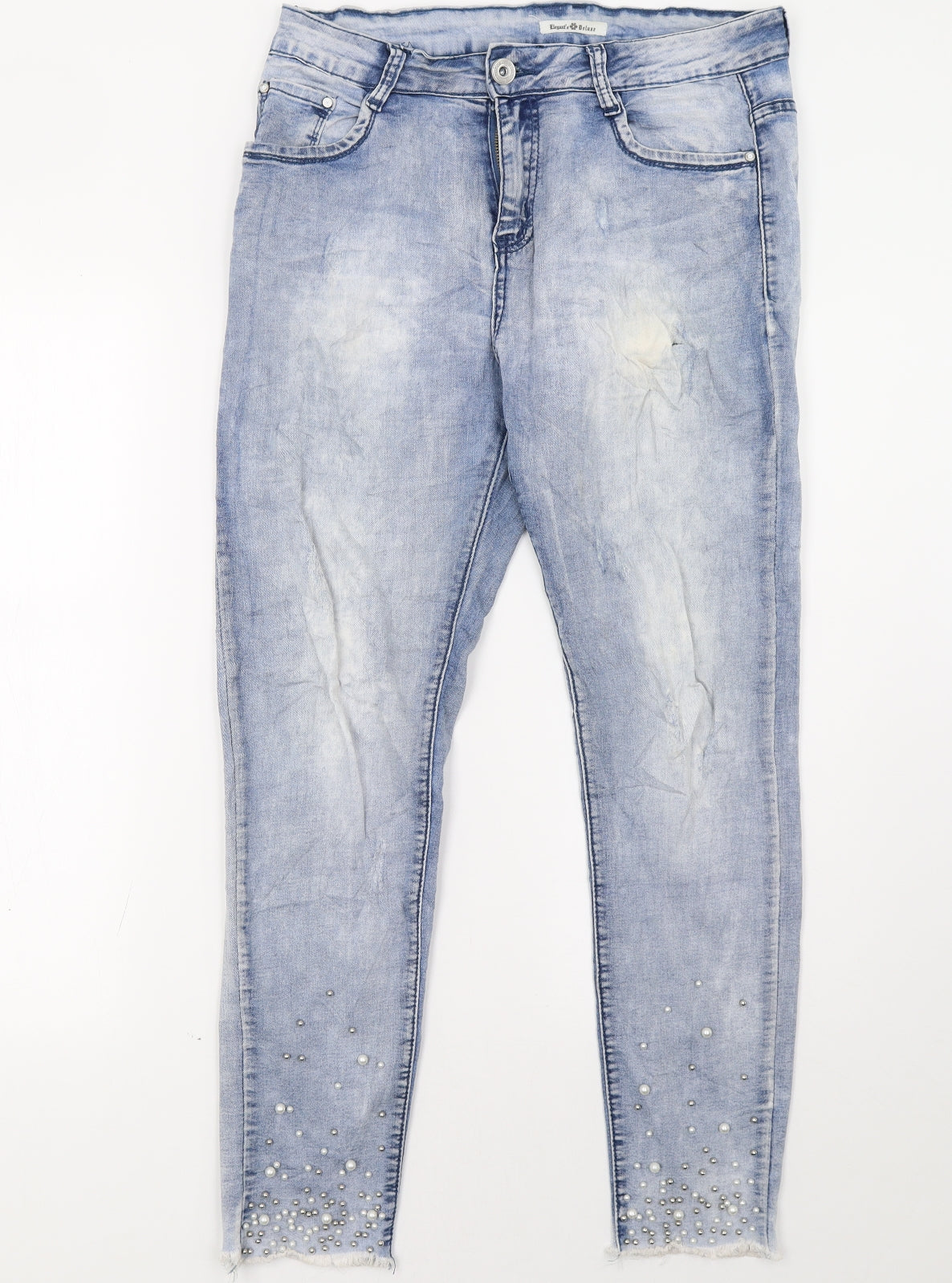 elegant beluxe Womens Blue   Skinny Jeans Size 12 L31 in