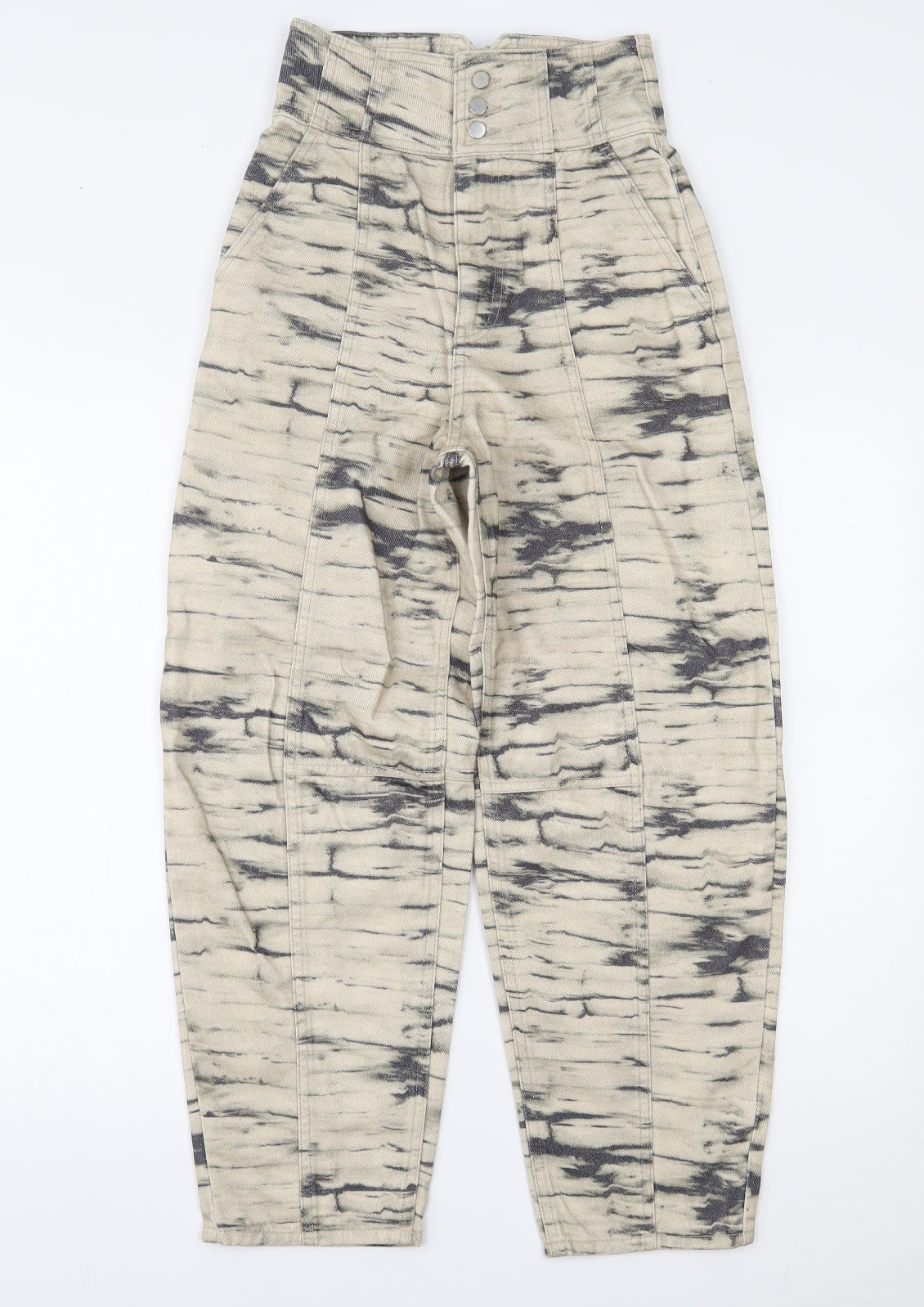 H&M Womens Beige  Denim Tapered Jeans Size 4 L24 in