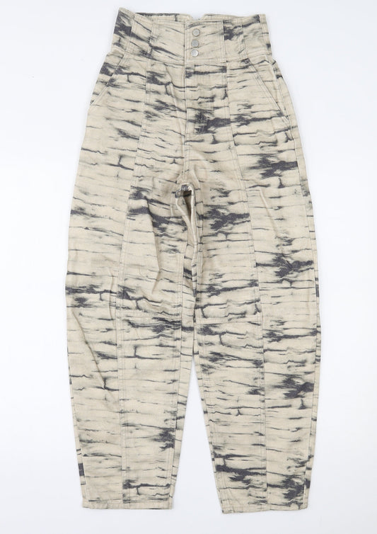H&M Womens Beige  Denim Tapered Jeans Size 4 L24 in
