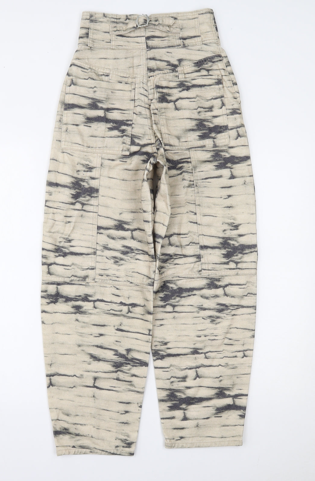 H&M Womens Beige  Denim Tapered Jeans Size 4 L24 in