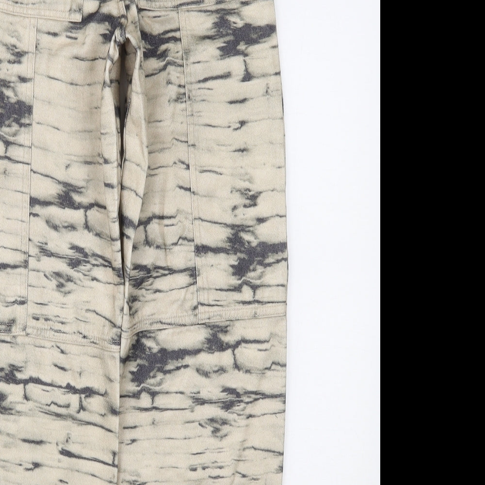 H&M Womens Beige  Denim Tapered Jeans Size 4 L24 in
